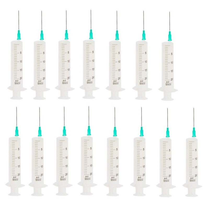 سرنگ شفا مدل بدون پیستون ظرفیت 20 سی سی مجموعه 15 عددی