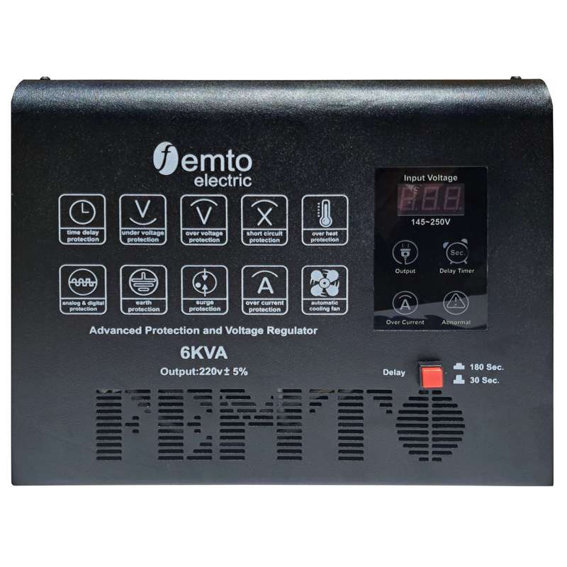 استابلایزر فمتوالکتریک مدل هوشمند کد STAB-6000 ظرفیت 6000 ولت آمپر