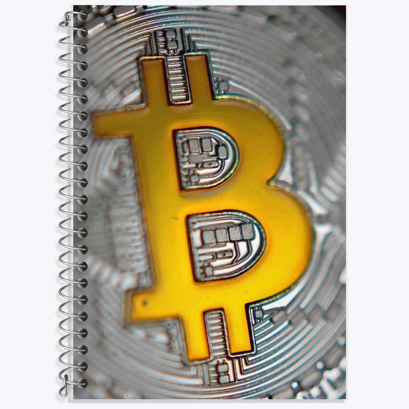 دفتر زبان 50 برگ خندالو مدل سه خط طرح بیت کوین (Bitcoin) کد F1636