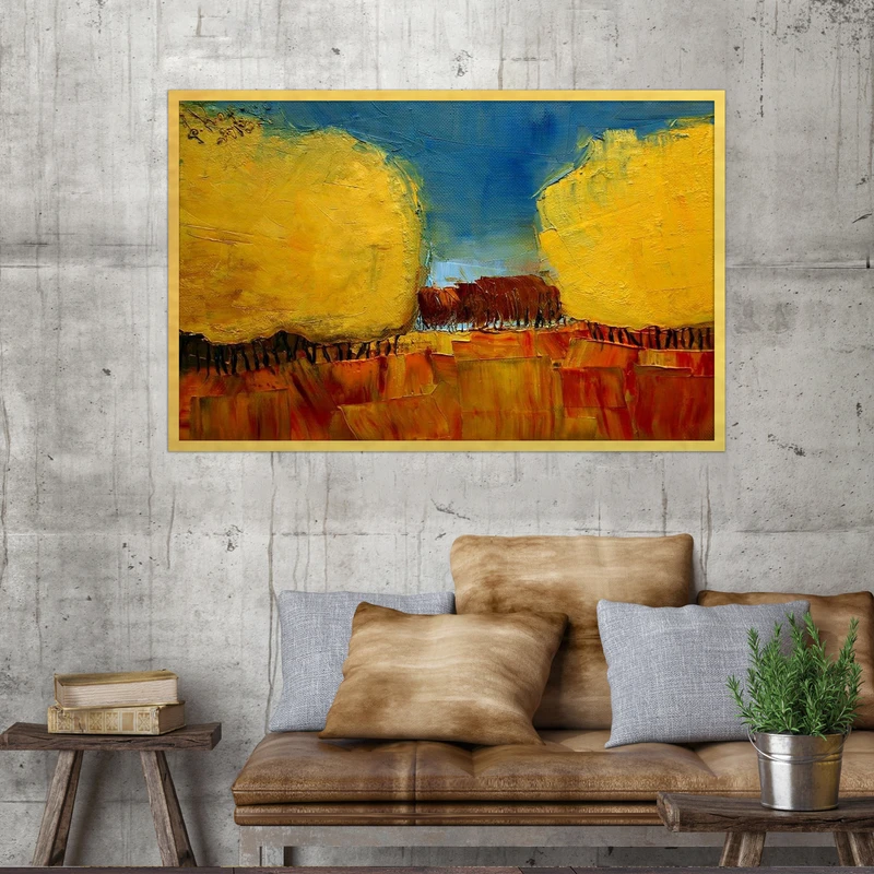 تابلو بکلیت طرح نقاشی مدل DY1046 فریم طلایی