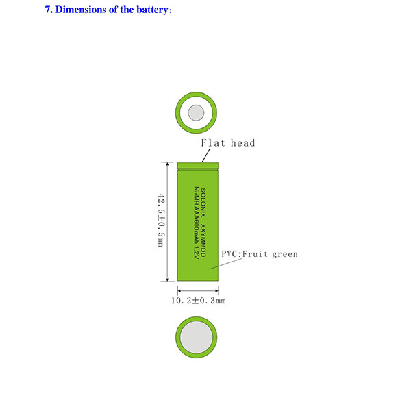 باتری نیم قلمی قابل شارژ سولونیکس مدل Ni-MH 600mAh FLAT مجموعه 20 عددی