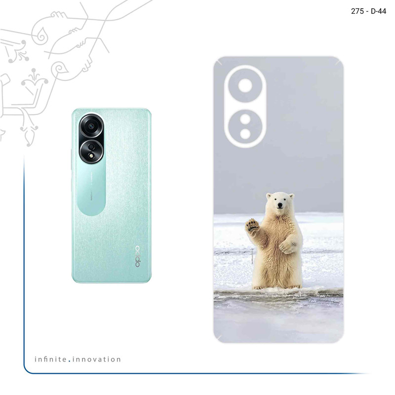 برچسب پوششی ماهوت مدل Polar_bear مناسب برای گوشی موبایل اپو A58 4G