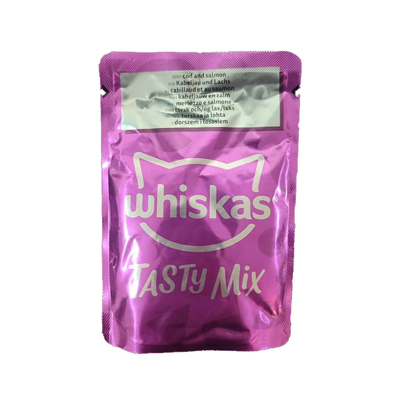پوچ گربه بالغ ویسکاس مدل Catch of the Day Tasty Mix با طعم ماهی کاد و سالمون وزن 85 گرم