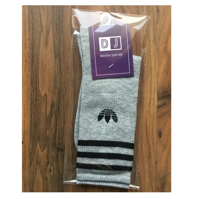 جوراب ورزشی مردانه مدل ساق بلند کشی کد AD-TU1 رنگ طوسی