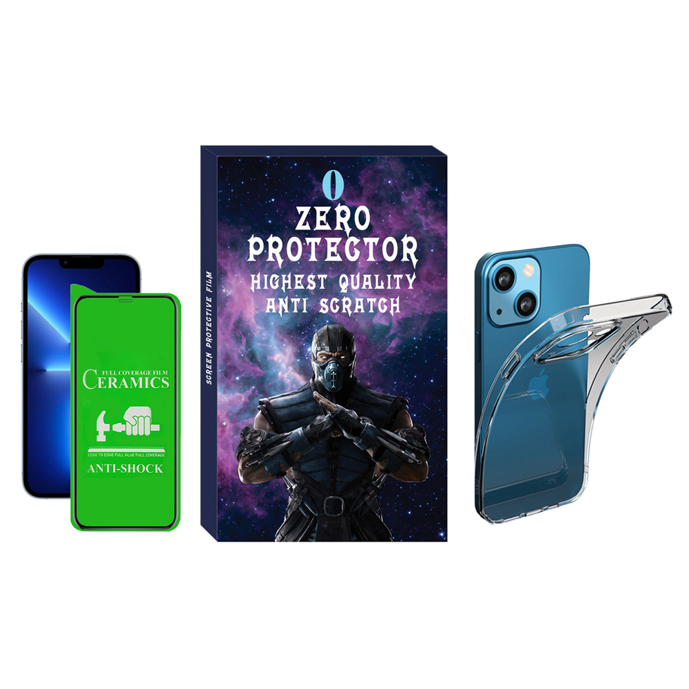 راهنمای خرید اینترنتی کاور زیرو مدل CERZ-01 مناسب برای گوشی موبایل اپل Iphone 13 به همراه محافظ صفحه نمایش سرامیکی