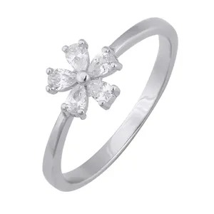 انگشتر نقره زنانه مدل گل کد R3284