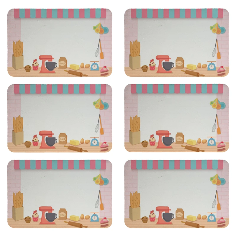 زیربشقابی طرح آشپزخانه کد 8118 بسته 6 عددی