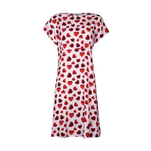 پیراهن یقه گرد زنانه افراتین مدل والا قلب‌دار کد 9566