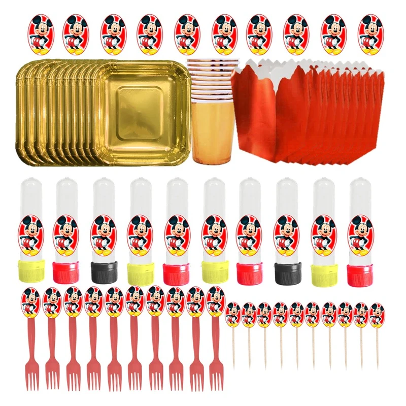 مجموعه 70 عددی پذیرایی تم تولد مدل میکی موس کد 02