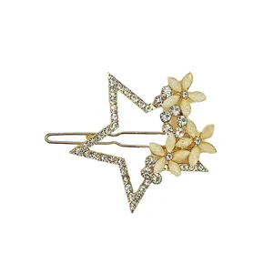 گیره مو زنانه مدل  مجلسی فلزی بابونه طرح ستاره