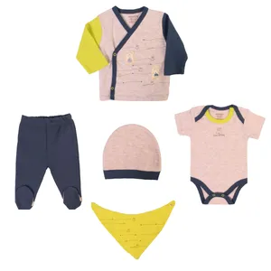 ست 5 تکه لباس نوزادی جیجیم بیبی مدل cab316m