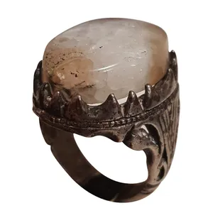 انگشتر نقره مردانه مدل عقیق برفی AB216230