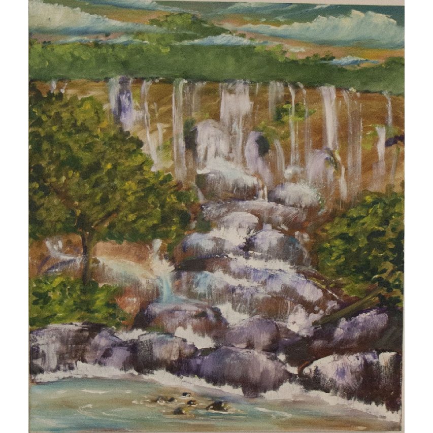تابلو نقاشی رنگ روغن طرح رودخانه خروشان