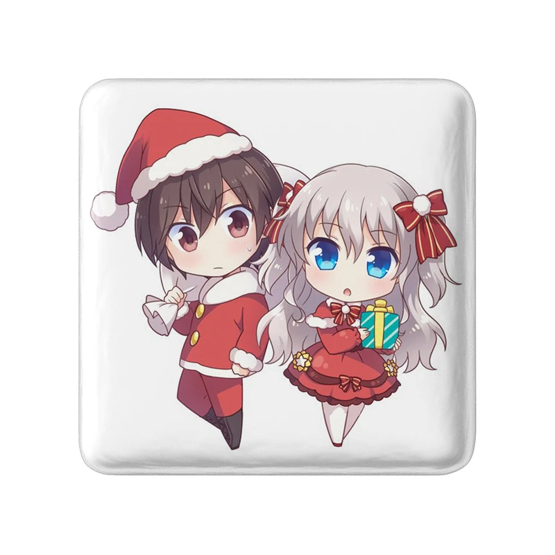 مگنت خندالو طرح توموری و یو انیمه شارلوت مدل مربعی کد 32111