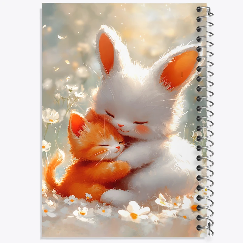 دفتر مشق 100 برگ خندالو طرح خرگوش و گربه کد F5343