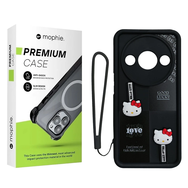 کاور موفی مدل Silicone Puffer Hello Kitty Strap مناسب برای گوشی موبایل شیائومی Redmi A3 2024 به همراه بند