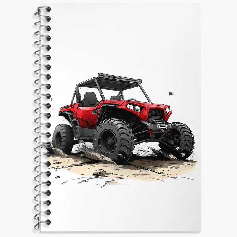 دفتر زبان 50 برگ خندالو مدل دو خط طرح موتور چهار چرخ کد 37088