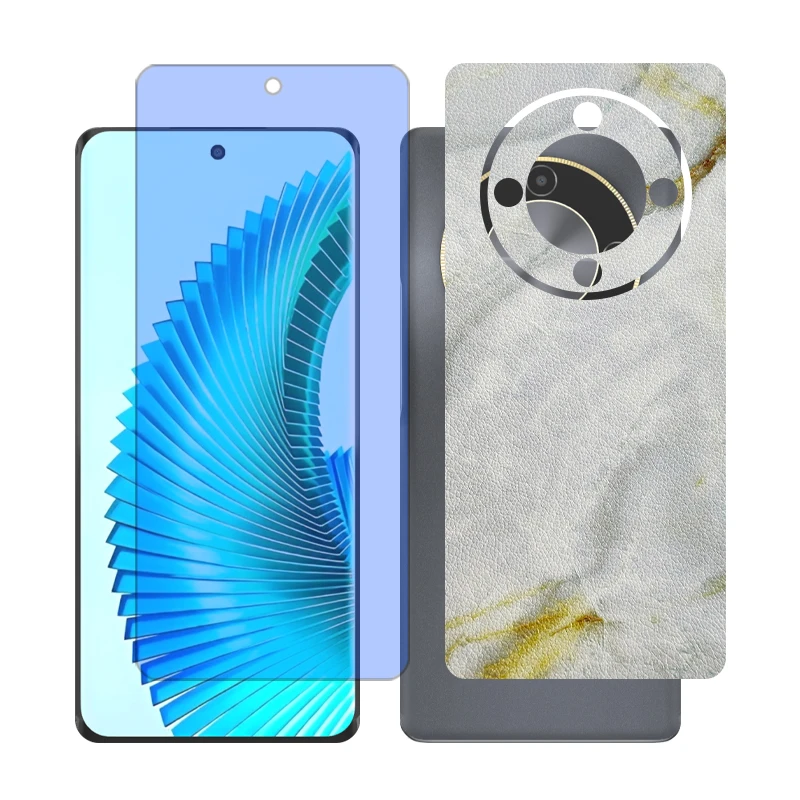 محافظ صفحه نمایش بلو کات گلس مدل together مناسب برای گوشی موبایل آنر X9b به همراه برچسب پوششی پشت گوشی