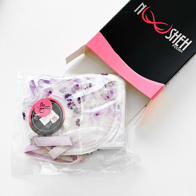 ست شورت و سوتین زنانه نوشه پوش مدل توری کد 88910 -  - 11