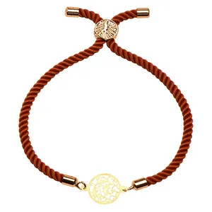 دستبند طلا 18 عیار زنانه الن نار مدل نقش و دايره 2797