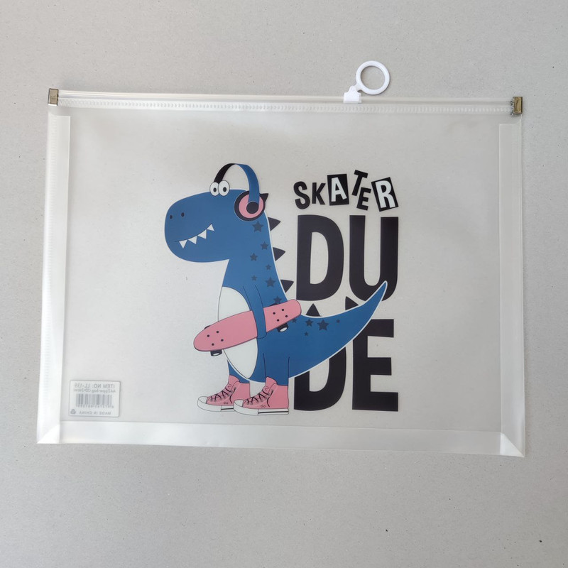 پوشه مدل زیپ کیپ طرح دایناسور A4