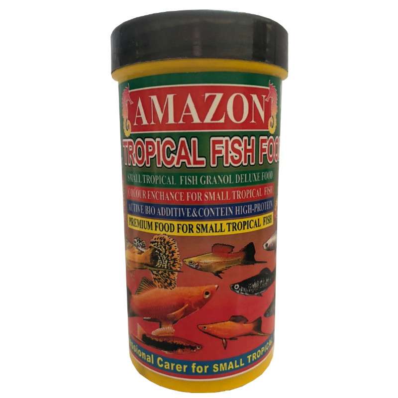 غذای ماهی آکواریوم آمازون مدل Tropical fish food وزن 120 گرم