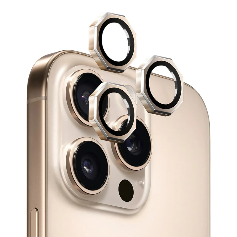 محافظ لنز دوربین شیشه‌ای مدل Octagonal مناسب برای گوشی موبایل اپل iPhone 16 Pro Max