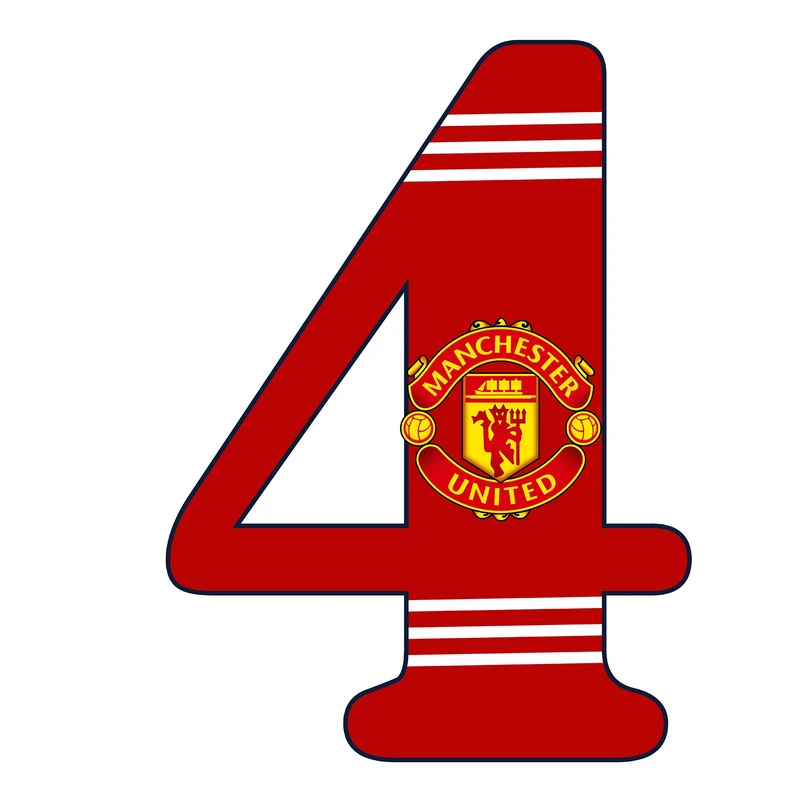  استند رومیزی تولد مدل عدد 4 طرح منچستر یونایتد کد 1907