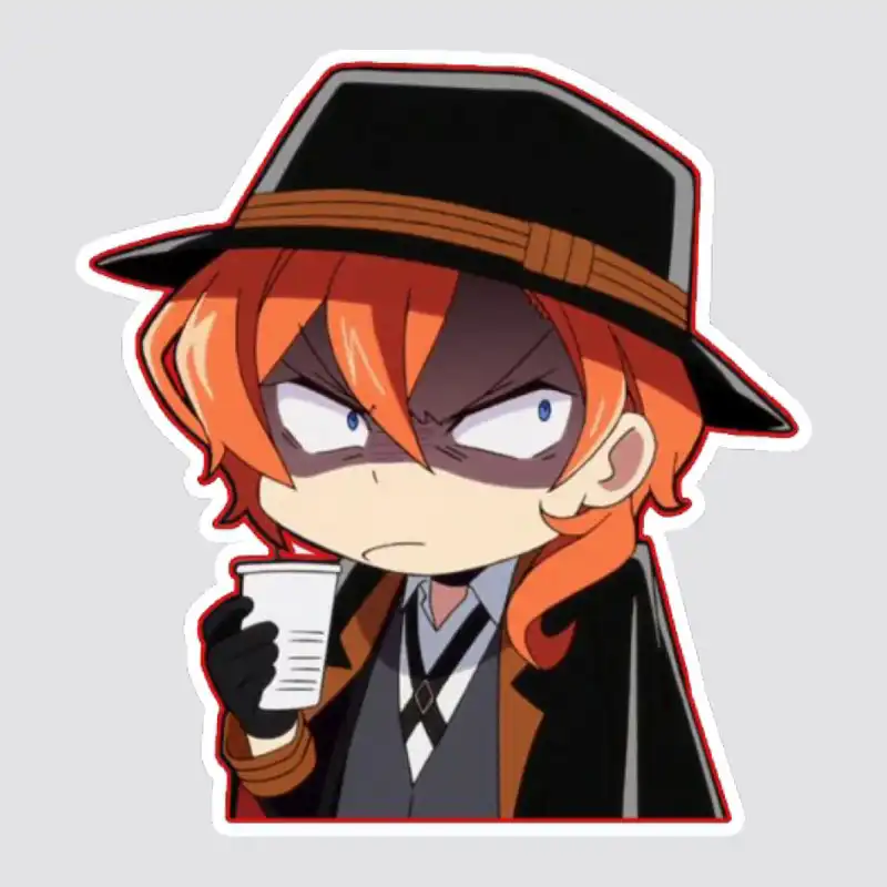 استیکر لپ تاپ پیکسل میکسل مدل انیمه سگ های ولگرد بانگو چویا عصبانی