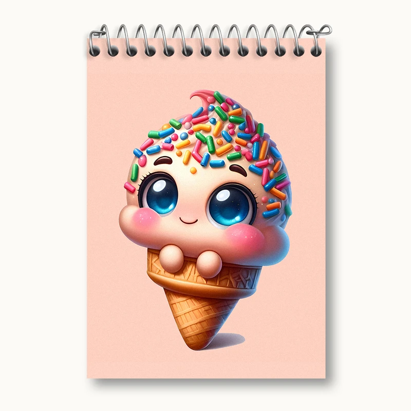 دفتر یادداشت 50 برگ خندالو طرح بستنی کیوت کد N4863