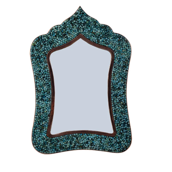 آینه فیروزه کوبی آقاجانی مدل مستطیل کد 030