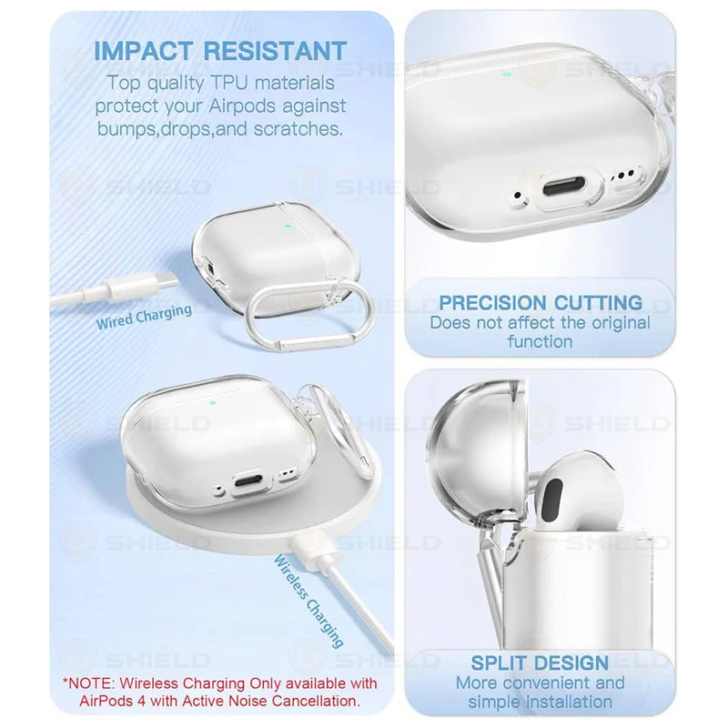 کاور آلتیمیت شیلد مدل Clear-UL مناسب برای کیس اپل AirPods 4