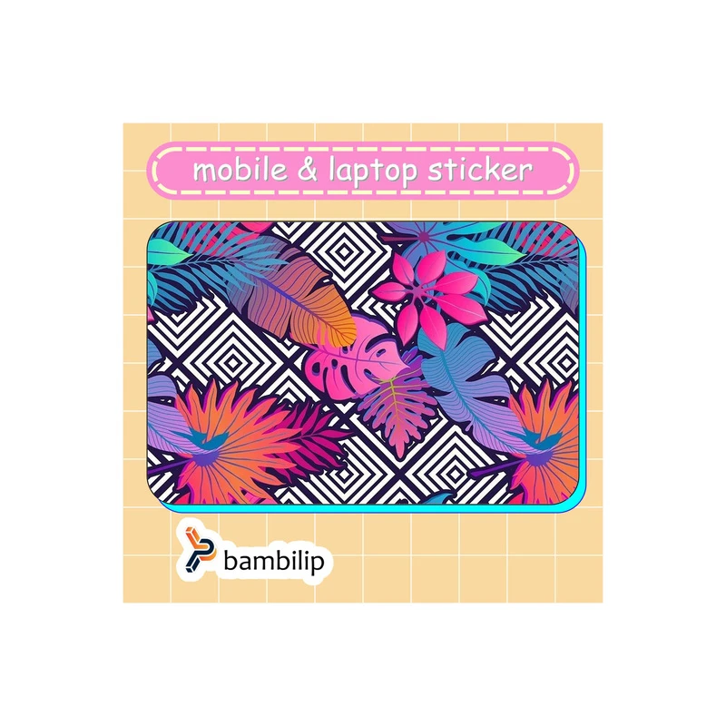 استیکر بامبیلیپ مدل کارت عابر طرح پترن گل و اشکال هندسی کد 5311618