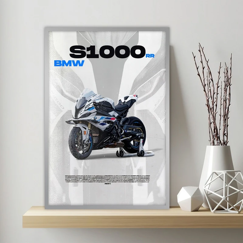  تابلو بکلیت طرح موتور BMW S1000RR مدل SI-S10711 فریم نقره ای