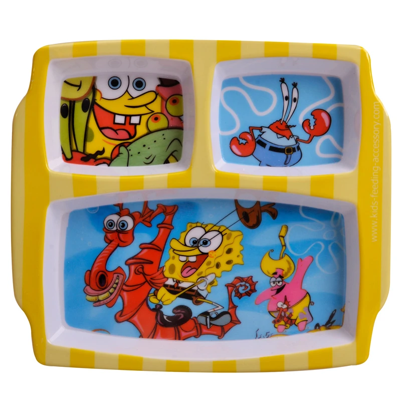 بشقاب کودک مهروز مدل M-0012 طرح باب اسفنجی