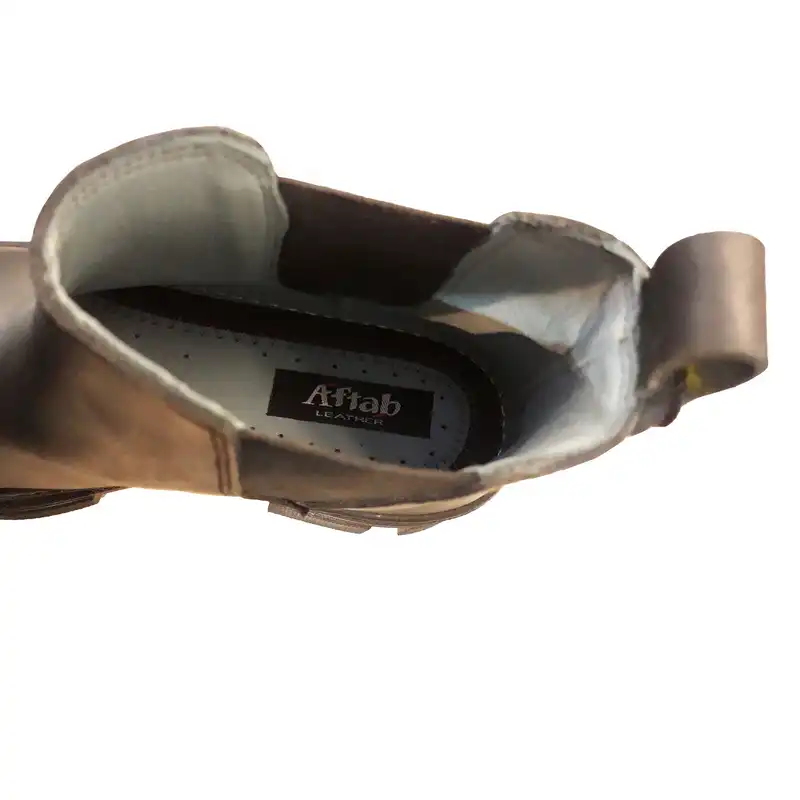 نیم بوت زنانه چرم آفتاب مدل 2022 رنگ مشکی