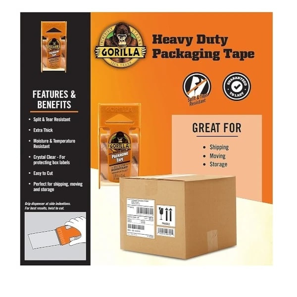 چسب بسته بندی پهن گوریلا کد 6045002 عرض 72 میلی متر