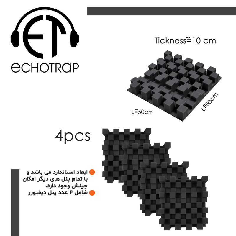 دیوار پوش اکوترپ مدل diffuser 50.50 بسته 4 عددی