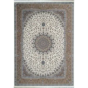 فرش ماشینی کد afrand_24500 زمینه کرم