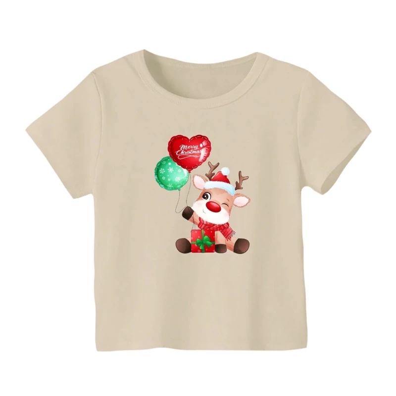 تی شرت آستین کوتاه بچگانه مدل گوزن کریسمس کد 13