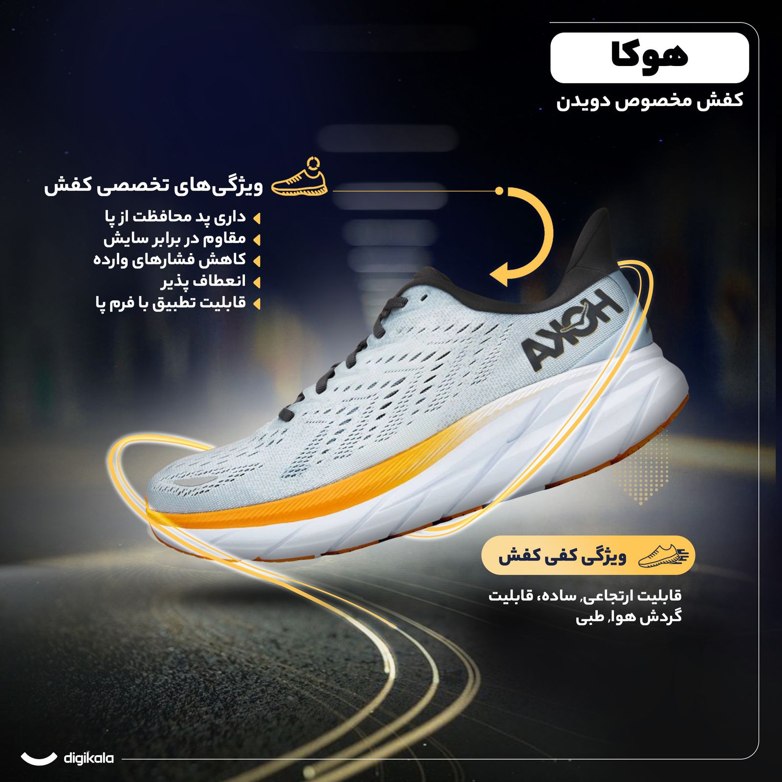 کفش رانینگ هوکا مدل Clifton 8 -  - 21