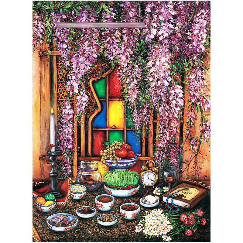 کارت پستال اهورا مدل هفت سین کد A-3642 بسته 25 عددی
