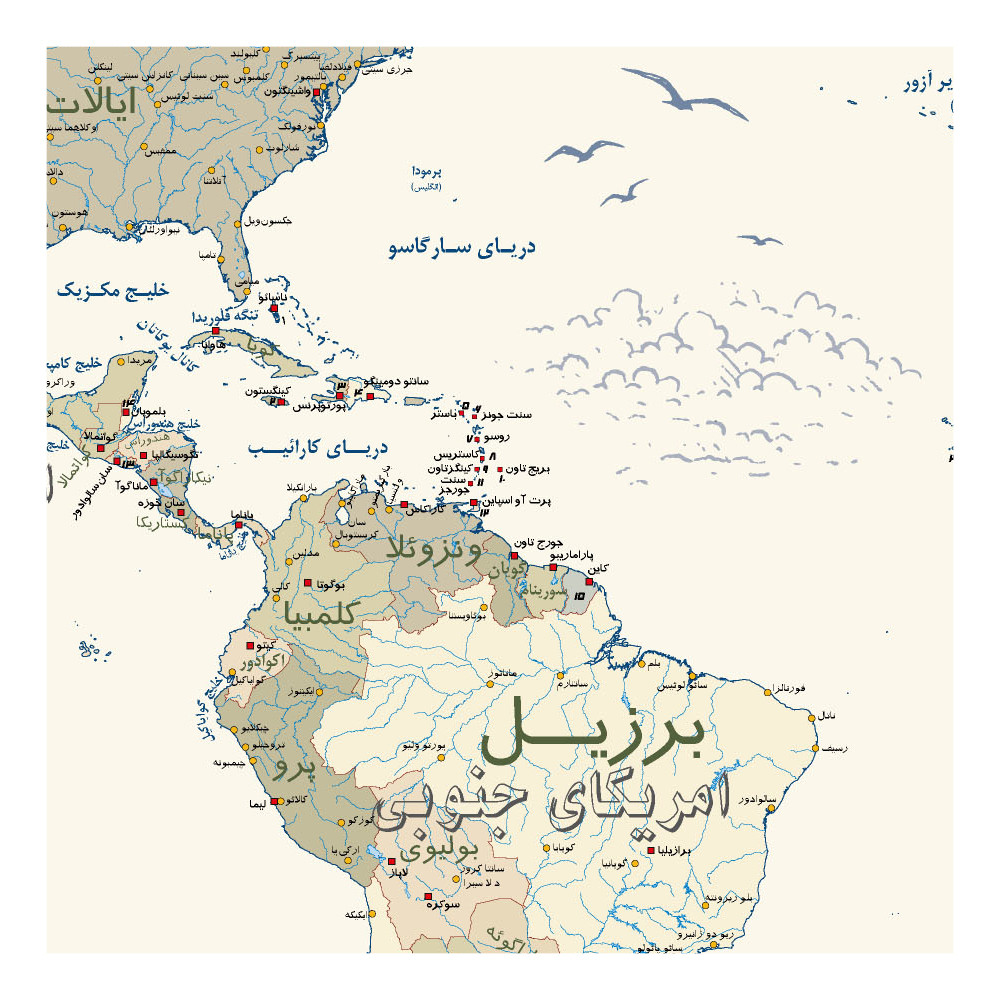 نقشه انتشارات گیتاشناسی نوین مدل سیاسی جهان کلاسیک کد 1651