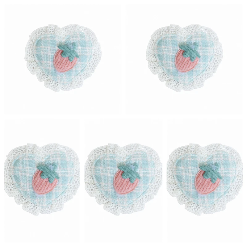 استیکر پارچه و لباس مدل تکه دوزی قلب کد Bl1 مجموعه 5 عددی