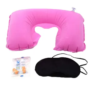 ست چشم بند خواب و بالش دورگردنی مدل بادی به همراه گوش گیر