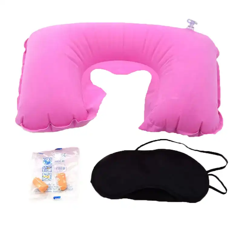 ست چشم بند خواب و بالش دورگردنی مدل بادی به همراه گوش گیر