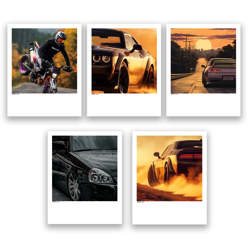 آویز تزیینی عرش مدل فانتزی ماشین کد Asa1289 مجموعه پنج عددی