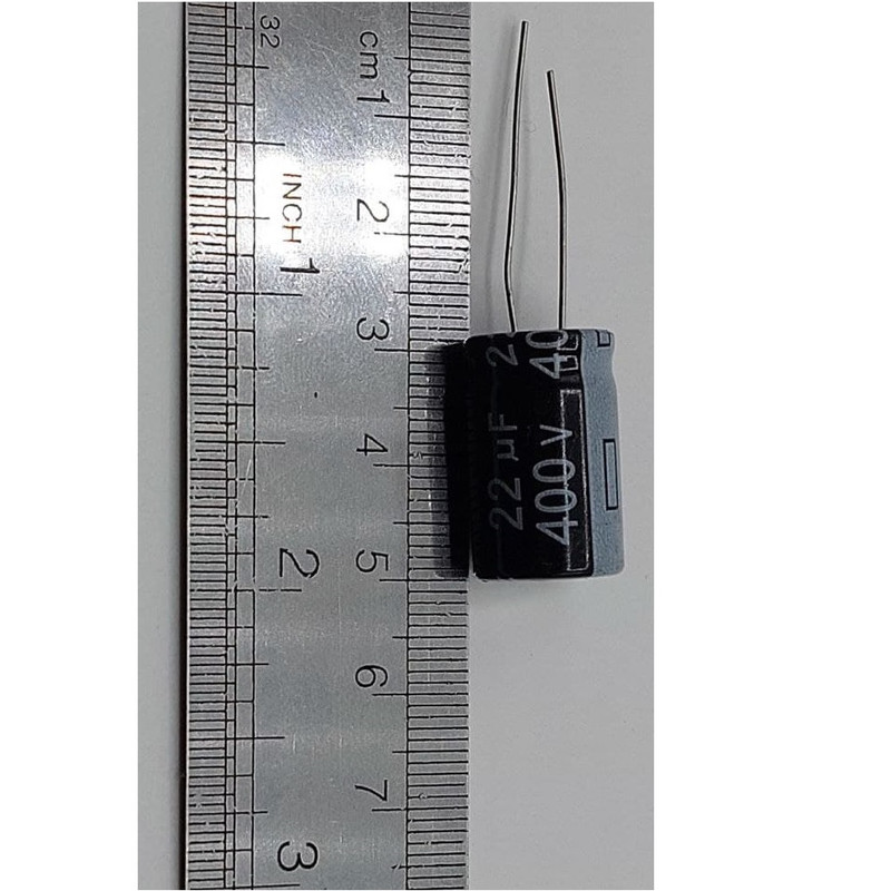 خازن الکترولیت 22 میکروفاراد 400 ولت مدل CD11X بسته 5 عددی