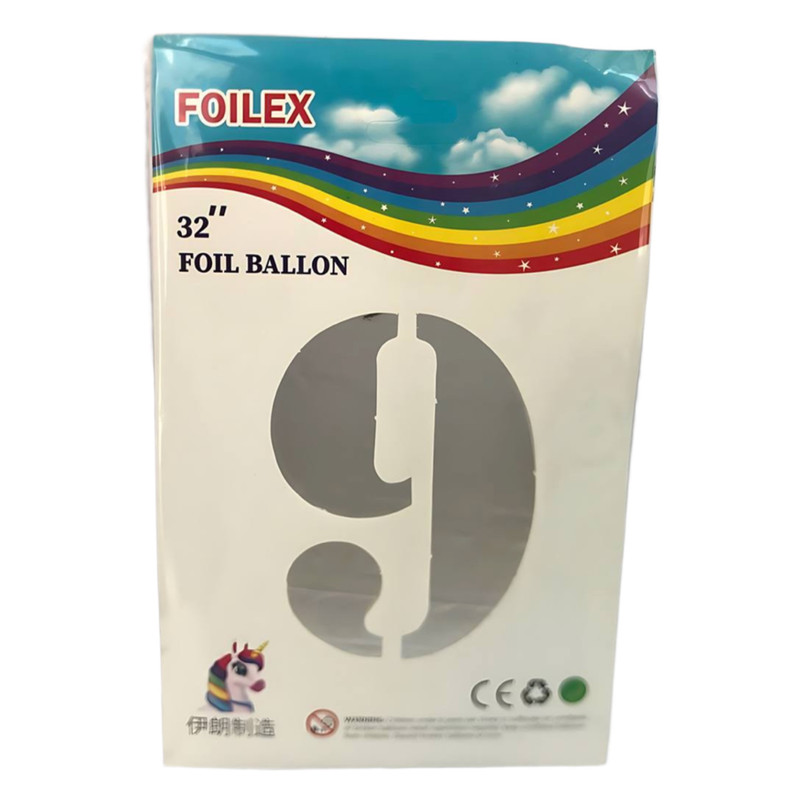 بادکنک فویلی مدل عدد نه