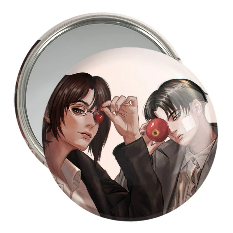 آینه جیبی خندالو مدل لیوای و هانجی انیمه اتک آن تایتان Attack on Titan  کد 11055